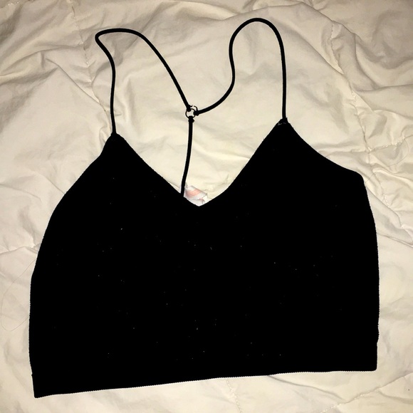 Black Spaghetti strap crop tank top - Picture 1 of 1